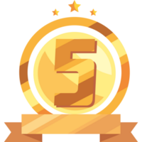 fifth annivesary golden badge png