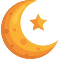 luna creciente y estrella png