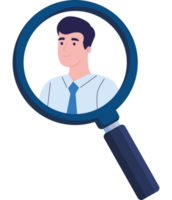 elegant businessman in magnifying glass png