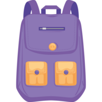 equipamento de mochila escolar roxa png