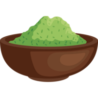 polvo de té verde en un plato png