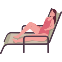 woman wearing swimsuit in beach chair png