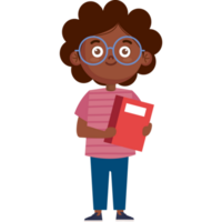 afro little student boy png