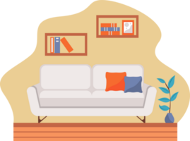 sofa and houseplant livingroom png