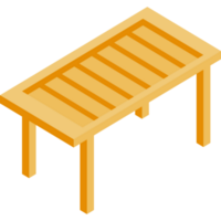 muebles de mesa de madera isométrica png