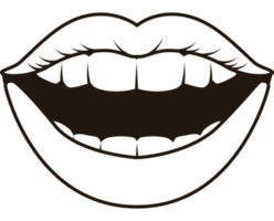 smiling mouth monochrome pop art png