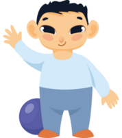 asiatischer kleiner junge mit ball png