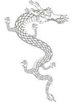 asiático dragón bestia monocromo png