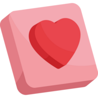 heart love button isometric png