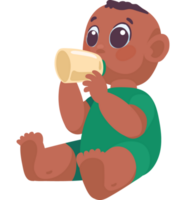 bébé afro boit du lait png