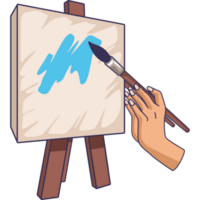 hand- schilderij in canvas png