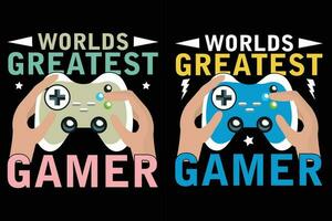 world greatest gamer t shirt vector