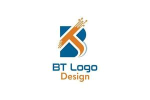 bt tecnología logo diseño vector