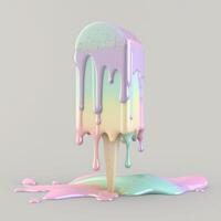 pastel iridescent dripping popsicle photo