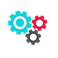 Gear icon with flat style isolated on white background. Simple gear vector illustration