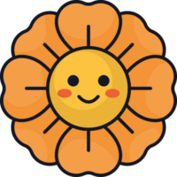 gul blomma retro pop- konst png