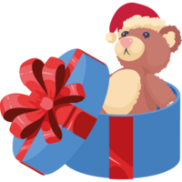 teedy with santa hat in gift png