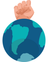 hand fist in world planet png