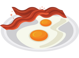 des œufs et Bacon frits petit déjeuner png