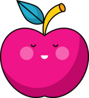 fresh apple fruit kawaii png