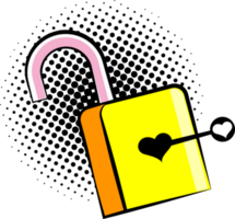 heart love with padlock png