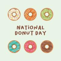 vector graphic of National donut day good for National donut day celebration. flat design. flyer design.flat illustration.