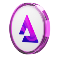 Audius ,AUDIO Glass Crypto Coin 3D Illustration png