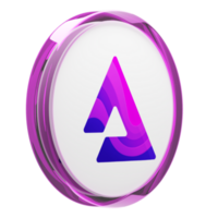 Audius ,AUDIO Glass Crypto Coin 3D Illustration png