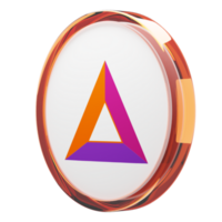 Basic Attention Token ,BAT Glass Crypto Coin 3D Illustration png