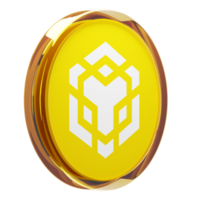 Binance Coin ,BNB Glass Crypto Coin 3D Illustration png