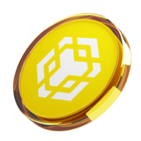 Binance Coin ,BNB Glass Crypto Coin 3D Illustration png