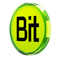 bitdao ,bit verre crypto pièce de monnaie 3d illustration png