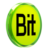 bitdao ,bit verre crypto pièce de monnaie 3d illustration png