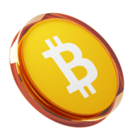 Bitcoin ,btc Glas Krypto Münze 3d Illustration png