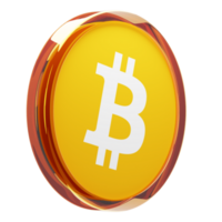 Bitcoin ,BTC Glass Crypto Coin 3D Illustration png