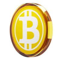 bitcoin goud , btg glas crypto munt 3d illustratie png