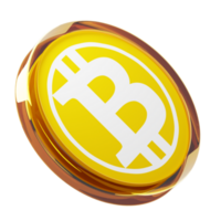 bitcoin oro , btg bicchiere crypto moneta 3d illustrazione png