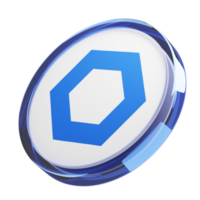 Chainlink ,LINK Glass Crypto Coin 3D Illustration png