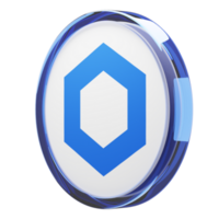 Chainlink ,LINK Glass Crypto Coin 3D Illustration png