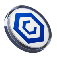 Cronos ,CRO Glass Crypto Coin 3D Illustration png