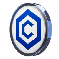 Cronos ,CRO Glass Crypto Coin 3D Illustration png