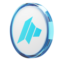 DAO Maker ,DAO Glass Crypto Coin 3D Illustration png