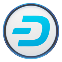 Dash Glass Crypto Coin 3D Illustration png