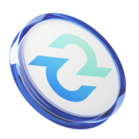 Decred ,DCR Glass Crypto Coin 3D Illustration png