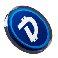 DigiByte ,DGB Glass Crypto Coin 3D Illustration png