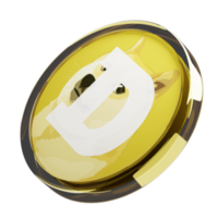 Dogecoin ,DOGE Glass Crypto Coin 3D Illustration png