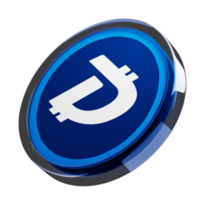 digibyte ,dgb glas crypto mynt 3d illustration png