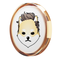 Dogelon Mars ,ELON Glass Crypto Coin 3D Illustration png