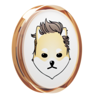 Dogelon Mars ,ELON Glass Crypto Coin 3D Illustration png