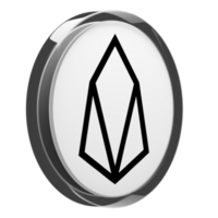 EOS Glass Crypto Coin 3D Illustration png